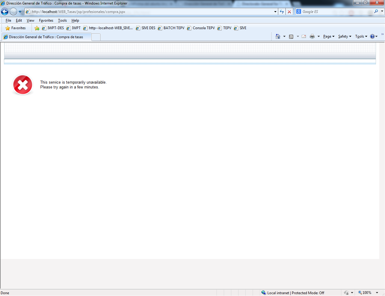 Error message