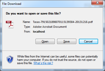 Download dialog box