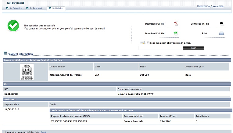 Payment details